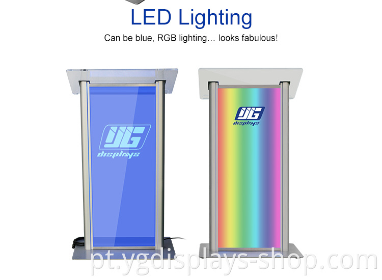 Transparent acrylic led lectern